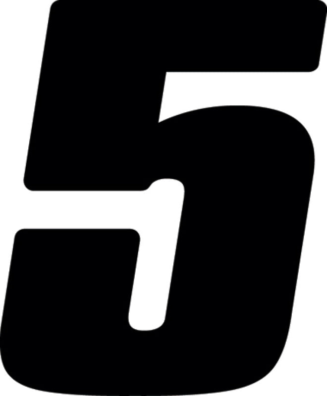 Hardline Dirt Digits 3pk 4 in. - High Gloss Number 5 - Black