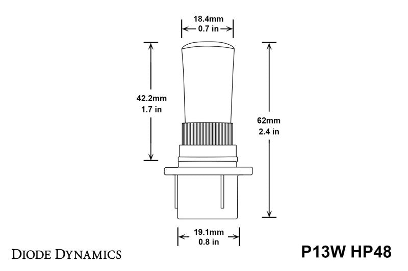 Diode Dynamics P13W HP48 LED - Cool - White (Pair)