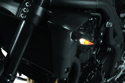 Kuryakyn Rhombus Front Left White/Amber Satin Black