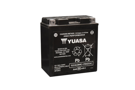 Yuasa YTX20CH Maintenance Free AGM 12 Volt Battery