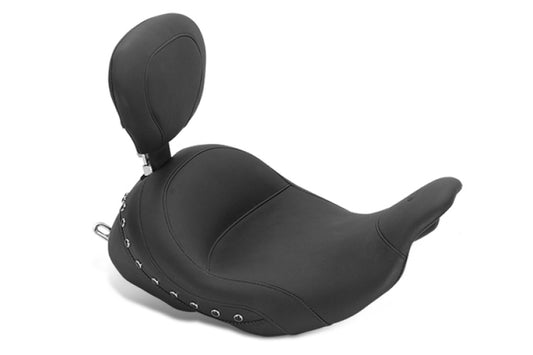 Mustang 08-21 Honda Electra Glide Std,Rd Glide,Rd King,Str Glide Lowdow Solo Seat Pearls - Black