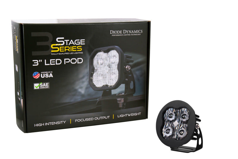 Diode Dynamics SS3 LED Pod Pro - White SAE Driving Round (Single)