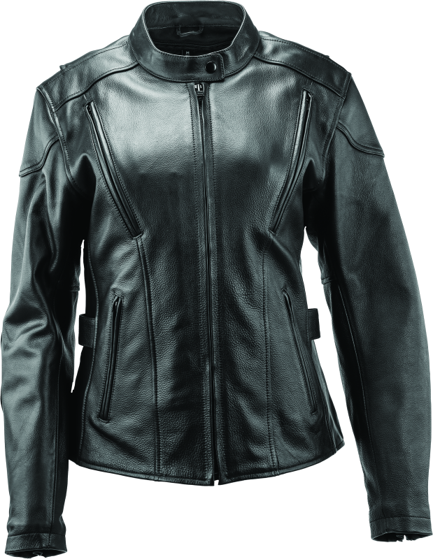 River Road Race Leather Jacket Black Womens - Medium