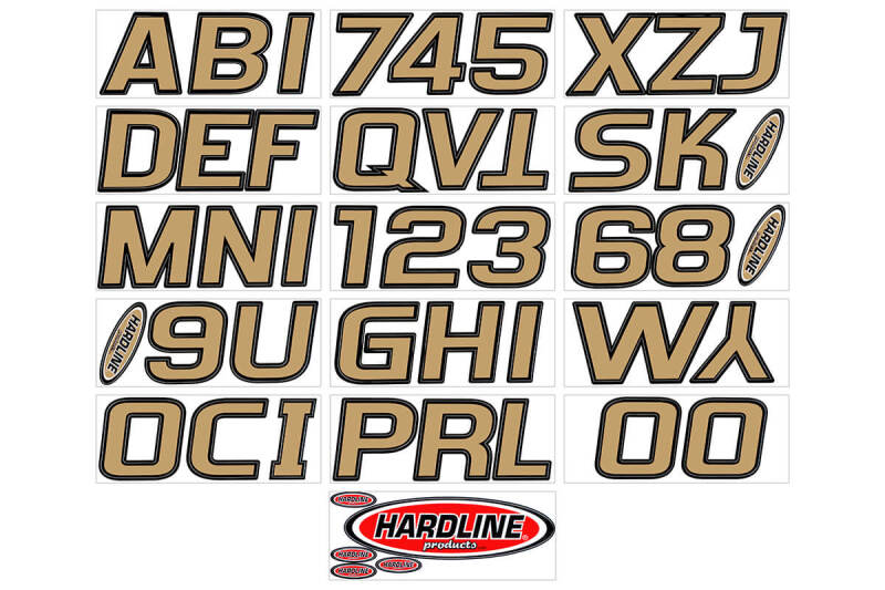 Hardline Boat Lettering Registration Kit 3 in. - 700 Brown/Black