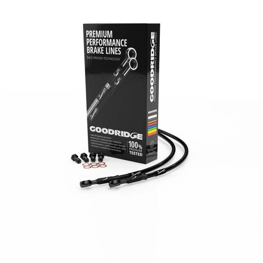 Goodridge 06-08 Harley-Davidson VRSCD/VRSCX Black Front Brake Line w/Black Fitting