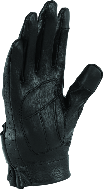 River Road Tucson Leather Perforated Gloves Black Womens - Small