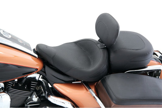 Mustang 83-21 Harley Electra Glide,Rd King Police Std Tour Solo Seat w/DBR Textured - Black