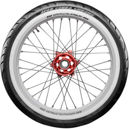 Avon Cobra Chrome AV91 White Sidewall Front Tire - MH90-21 56V