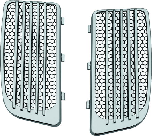 Kuryakyn Radiator Grills For Twin Cooled Models Chrome & Black (Pair)