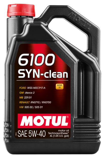 Motul 4x4L Engine Oil 6100 SYN-CLEAN 5W40 - VW 502.00/505.00 - MB 229.5