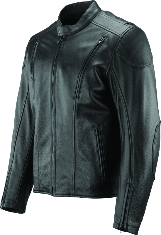 River Road Race Leather Jacket Black - Small