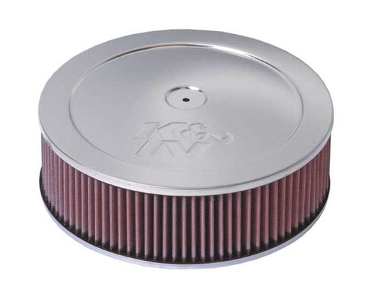 K&N Custom Round Filter 5-1/8in FLG / 11in Dia / 4-3/4in H w/VENT