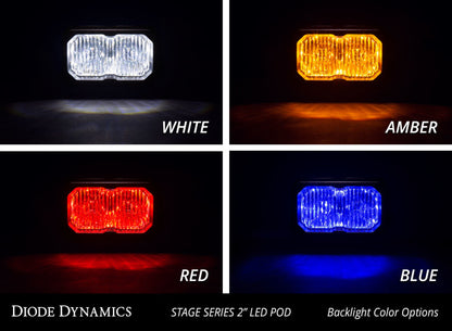 Diode Dynamics Stage Series 2 In LED Pod Sport - White Flood Standard WBL (Pair)