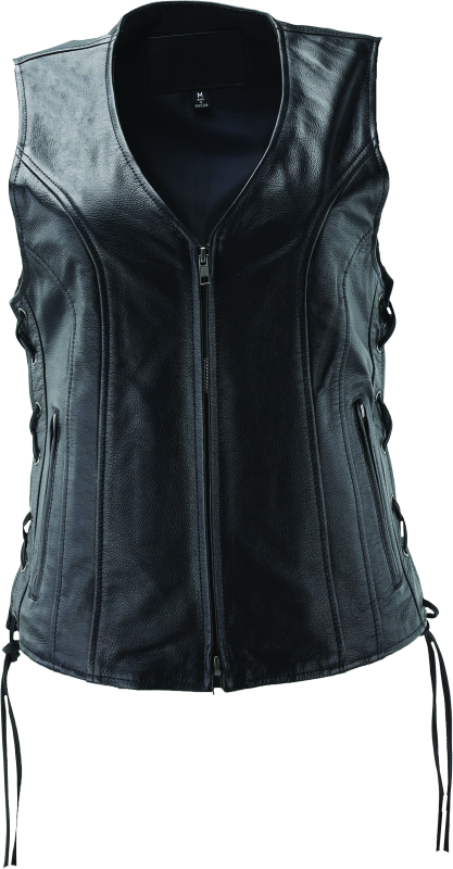 River Road Sapphire Leather Vest Black Womens - Small