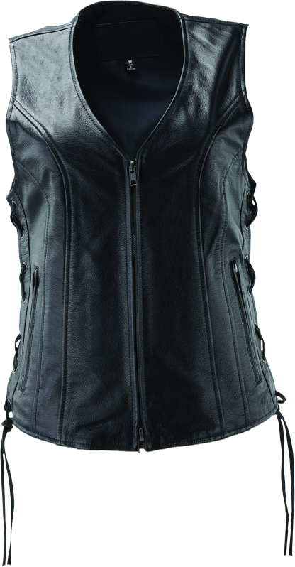 River Road Sapphire Leather Vest Black Womens - Small