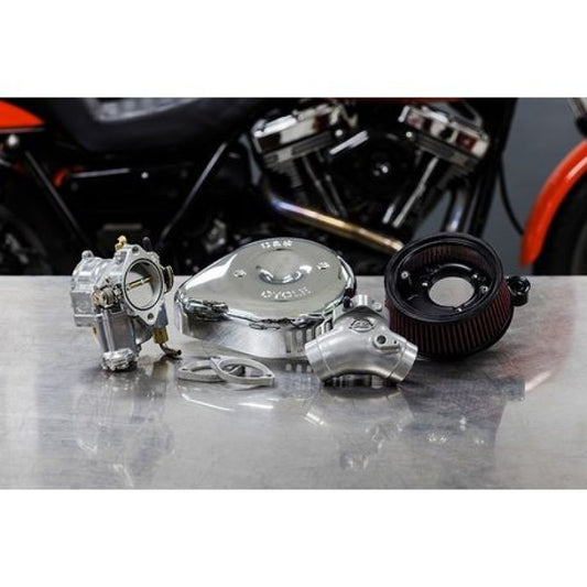 S&S Cycle 84-99 BT Super G Carburetor & Stealth Air Cleaner Kit w/ Chrome Teardrop