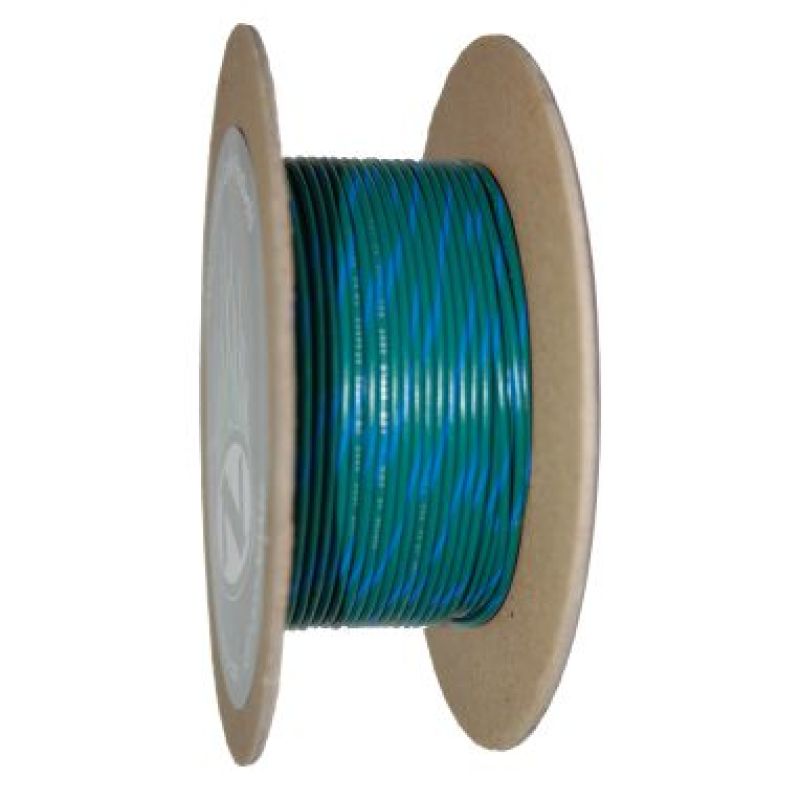 NAMZ OEM Color Primary Wire 100ft. Spool 18g - Green/Blue Stripe