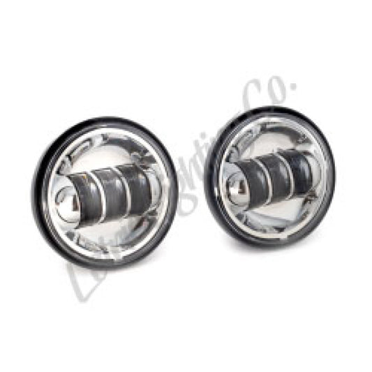 Letric Lighting 1997+ Universal 4 1/2In Black LED Auxiliary Passing Light - Chrome
