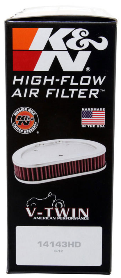 K&N Replacement Air Filter 7.125in L x 5.688in W x 1.625in H for Harley Davidson