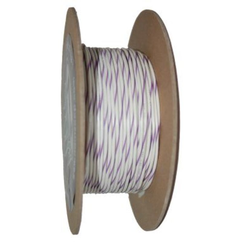 NAMZ OEM Color Primary Wire 100ft. Spool 20g - White/Violet Stripe