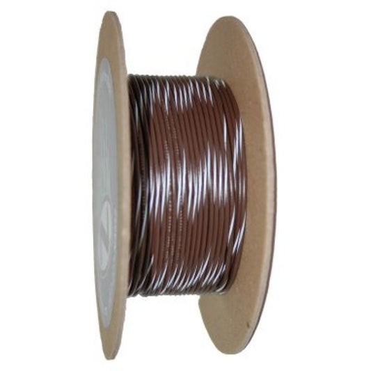 NAMZ OEM Color Primary Wire 100ft. Spool 20g - Brown/White Stripe