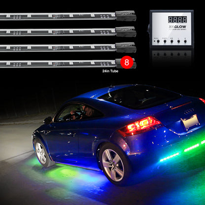 XK Glow 3 Million Color XKGLOW LED Accent Light Car/Truck Kit 8x24In Tubes