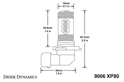 Diode Dynamics 9006 XP80 LED - Cool - White (Pair)