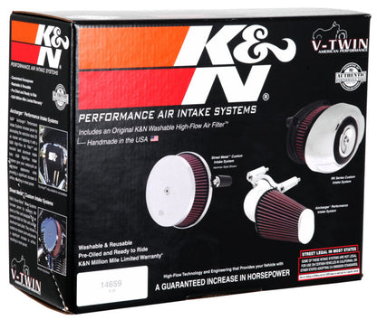 K&N Street Metal Intake System Flare - Black LG Capacity for Harley Davidson