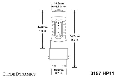 Diode Dynamics 3157 LED Bulb HP11 LED - Amber Set of 6