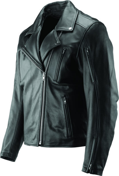 River Road Ironclad Classic Leather Jacket Black - Small