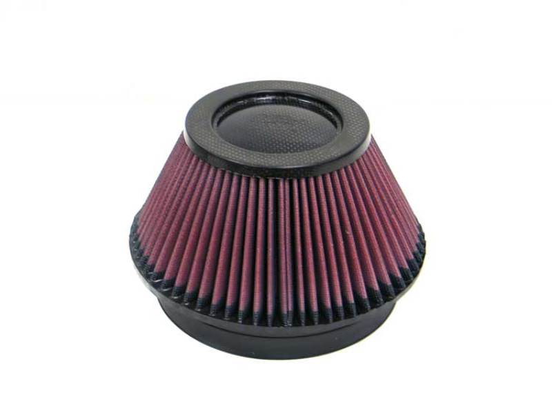 K&N Universal Round Tapered Carbon Fiber Air Filter 6in Flg ID Centered/7.5in B OD/4.5in T OD/4in H