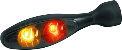 Kuryakyn Micro 1000 Dual Fuction Smoke Lens Red/Red/Amber Satin Black