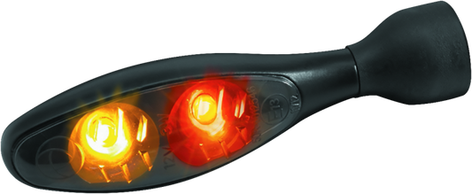 Kuryakyn Micro 1000 Dual Fuction Smoke Lens Red/Red/Amber Satin Black