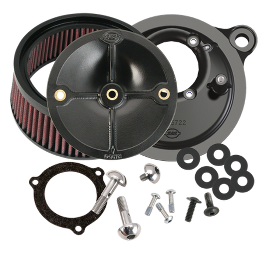 S&S Cycle 2008+ BT w/ S&S 66mm Throttle Body Stealth Air Cleaner Kit w/o Cover