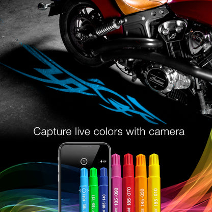 XK Glow Curb FX Bluetooth XKchrome App Waterproof LED Projector Welcome Light Tatoo Style 4pc