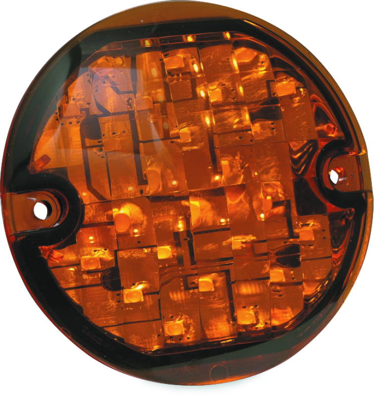 Kuryakyn ECE Compliant LED 3-1/4 Flat Style Turn Signal Insert Amber Lens