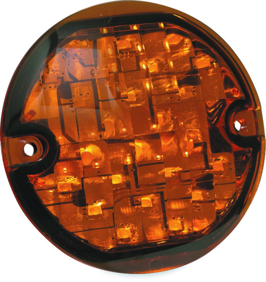 Kuryakyn ECE Compliant LED 3-1/4 Flat Style Turn Signal Insert Amber Lens