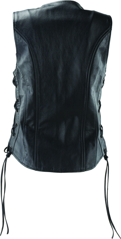 River Road Sapphire Leather Vest Black Womens - Small