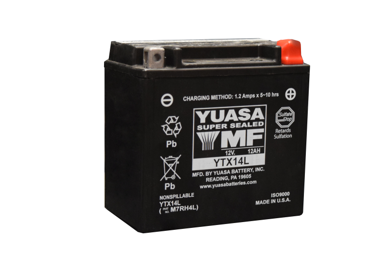 Yuasa YTX14L Maintenance Free AGM 12 Volt Battery