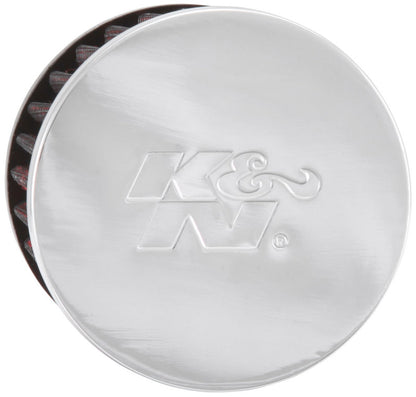 K&N 1.75in Flange ID x 3in OD x 2.5in H Chrome Finish Rubber Base Crankcase Vent Filter