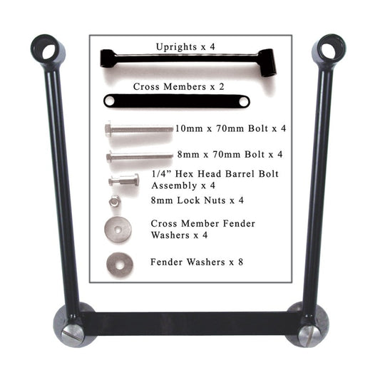 Willie & Max Universal Saddlebag Hard Mount Steel Kit - Black