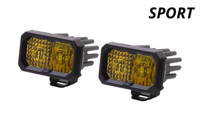 Diode Dynamics Stage Series 2 In LED Pod Sport - Yellow Spot Standard ABL (Pair)