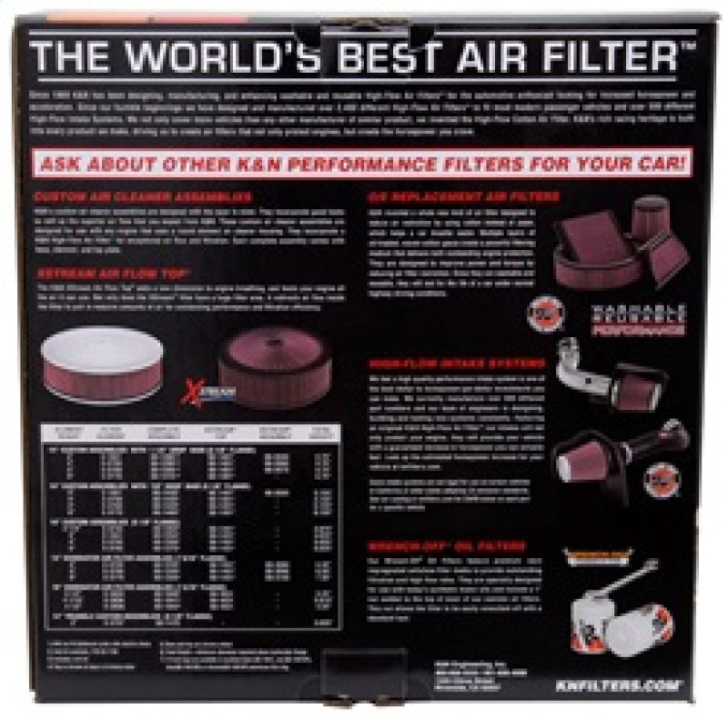 K&N Universal Custom Air Filter - Round 5.125in Flange / 14in OD / 5.125in ID / 5.625in Height