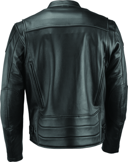 River Road Race Leather Jacket Black - Small