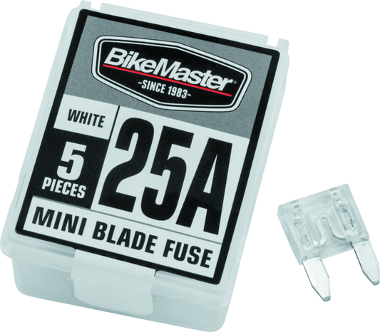 BikeMaster 5Piece 25A Replacement Mini Blade Fuse