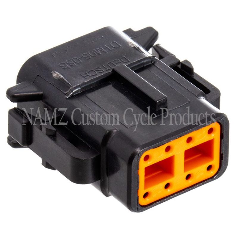 NAMZ Deutsch DTM 8-Position Black Plug w/(8) Stamped Terminals & Wedgelock (HD 74118-98BK)