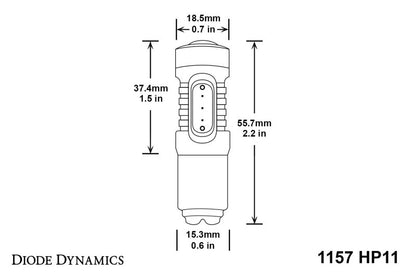 Diode Dynamics 1157 LED Bulb HP11 LED - Red (Single)