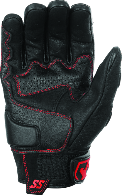 Speed and Strength Twist of Fate Leather Gloves Black/Red - Small