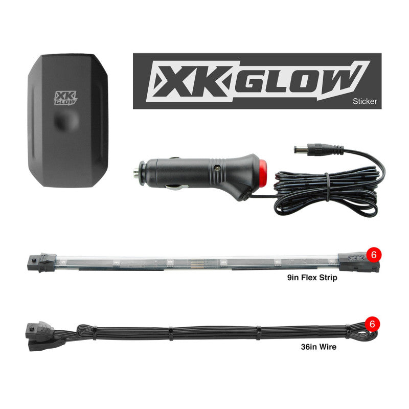 XK Glow New Style XKchrome Car Interior Mini Kit w/ Dual-Mode Dash Mount Controller 6x10In