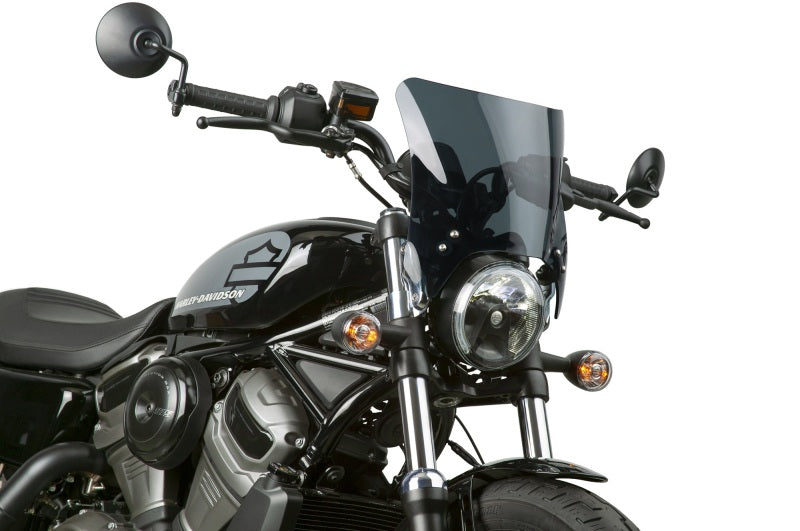 National Cycle Fits up to 48 mm. O.D. Mohawk Chorme Hardware/Straight Bracket/Windshield-Dark Tint